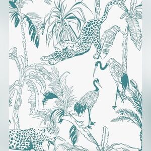 Wallpaper, 2 rolls, renter friendly, tropical & animals